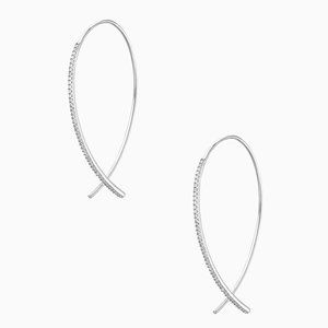 Stella & Dot Pave Arc Earrings in Silver